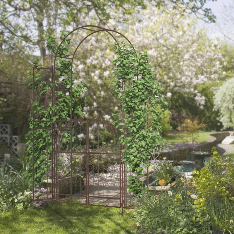 7ft Garden Arch Trellis, Metal Arch, Outdoor Garden Arbor for Climbing Plants, Wedding Decoration