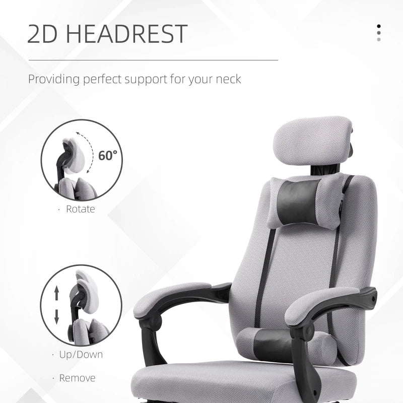 Ergonomic Executive High Back Office Chair with Footrest,Lumbar Support,Grey