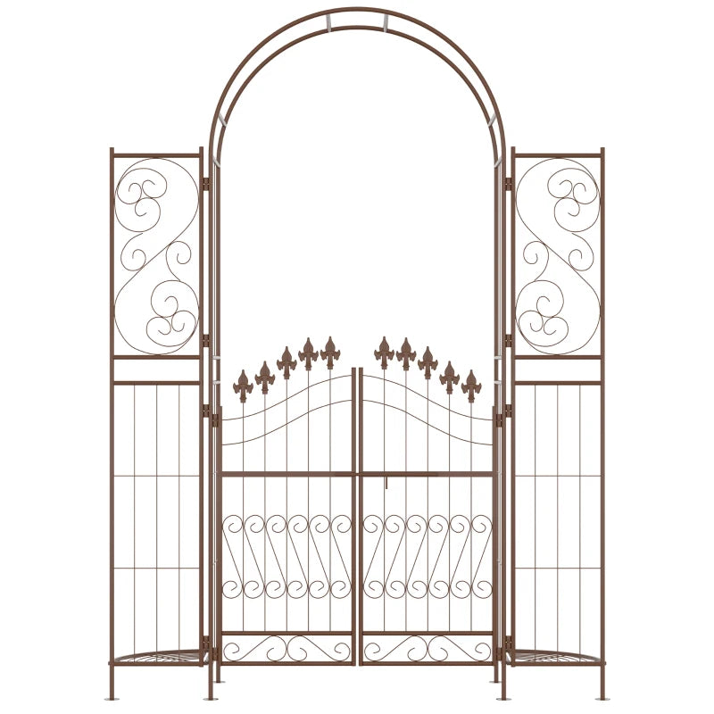 7ft Garden Arch Trellis, Metal Arch, Outdoor Garden Arbor for Climbing Plants, Wedding Decoration