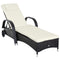 Outsunny Adjustable Rattan Wicker Sun Lounger Outdoor Recliner Chair Garden Chaise Lounge with Cushion