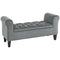 Button Tufted Storage Ottoman Bench, End of Bed Bench with Rolled Arms, Storage Chest for Living Room, Entryway, Grey