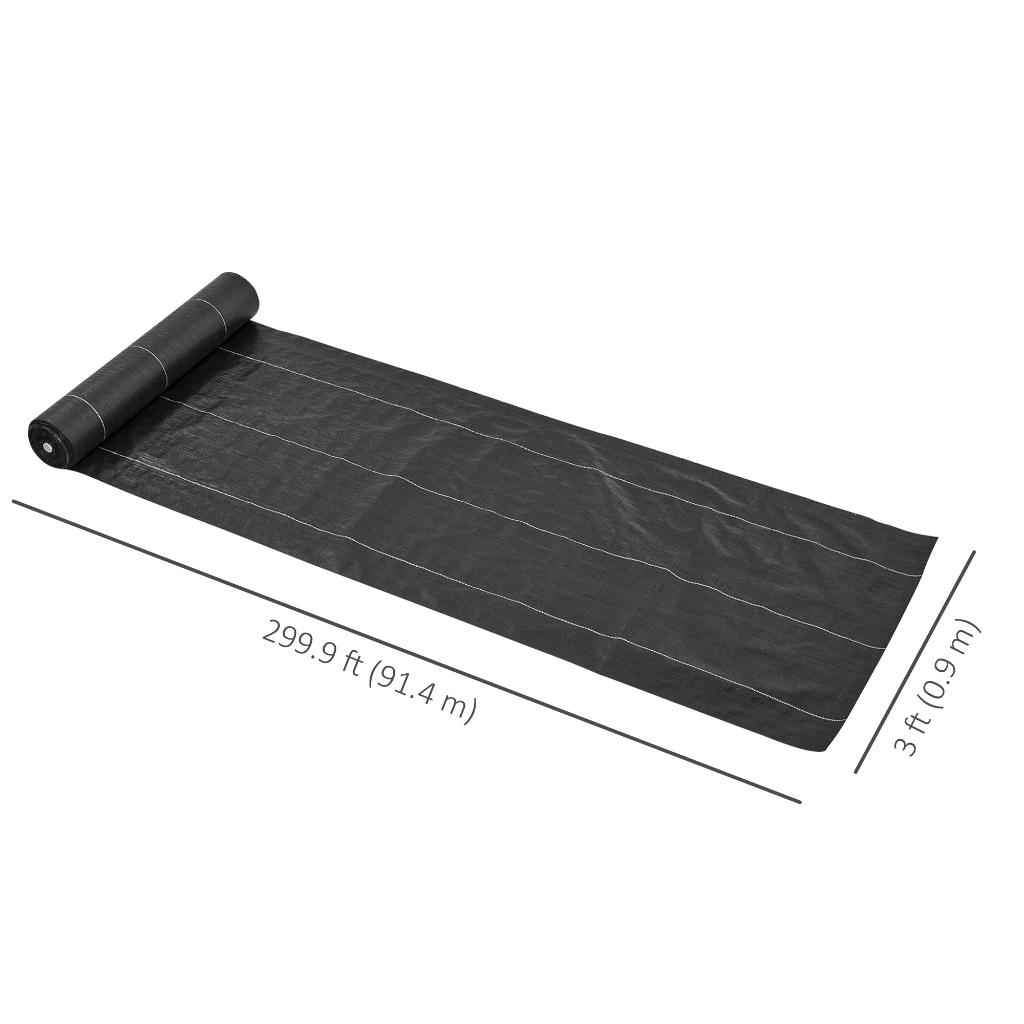 Outsunny Landscape Fabric 3ftx300ft Premium Weed Barrier Heavy-Duty Durable Weed Block Gardening Mat Easy Installation 