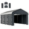 Carport Replacement Canopy Cover Sidewalls for 12' x 20' Carport, UPF50+ Waterproof Garage Car Shelter Tarp, Dark Grey
