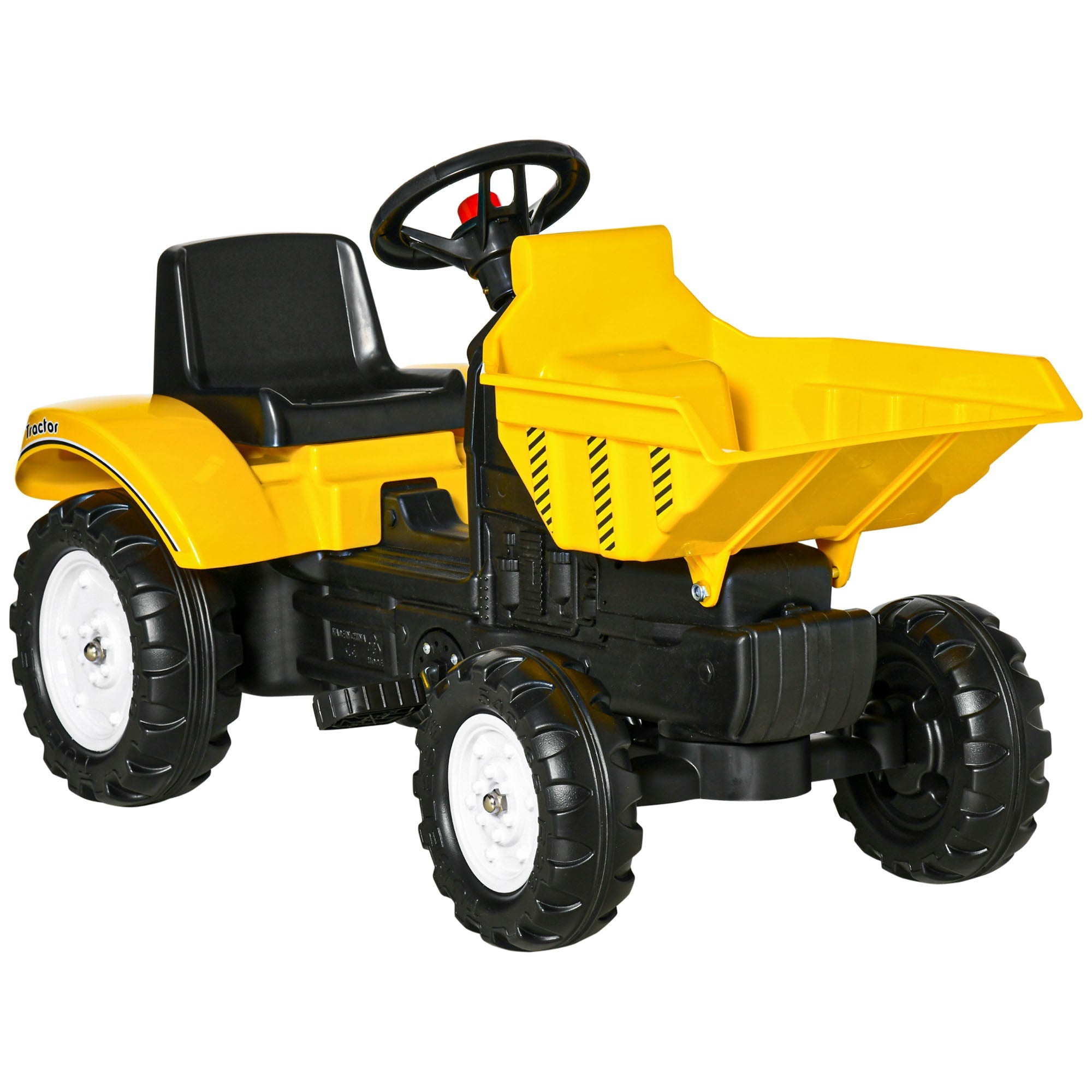 Aosom Kids Ride-On Excavator Manual Control Bucket Pretend Play Tractor Forward Backward Function 