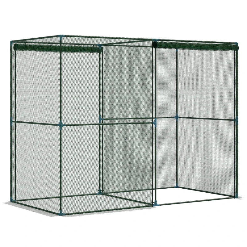 8' x 4' Crop Cage, Plant Protection Tent with Zippered Doors for Vegetable Garden, Backyard, Green
