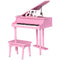 HOMCOM Kids Grand Piano 30 Keys Mini Musical Toy with Music Stand Bench Set of 2 Ideal Gift for Children Pink