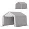 Heavy Duty Carport, 10 x 17 ft Portable Garage with Roll-up Zipper Door for Motorcycle Garden Storage, Grey