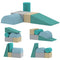 Qaba Climbing Toys for Toddlers with Removable Cover, Indoor Activity Play Set for Crawling, Sliding, Blue/Green
