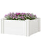 Vinyl Raised Garden Bed Kit, 2 x 2 x 1ft Modular Elevated Garden Box with Slotting Legs and Open Bottom, White