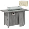 50,000 BTU Gas Fire Pit Table with Cover and Glass Screen, Grey