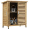 Outsunny Solid Fir Wood Garden Shed - 2 Door Wooden Storage Cabinet for Tools, 34