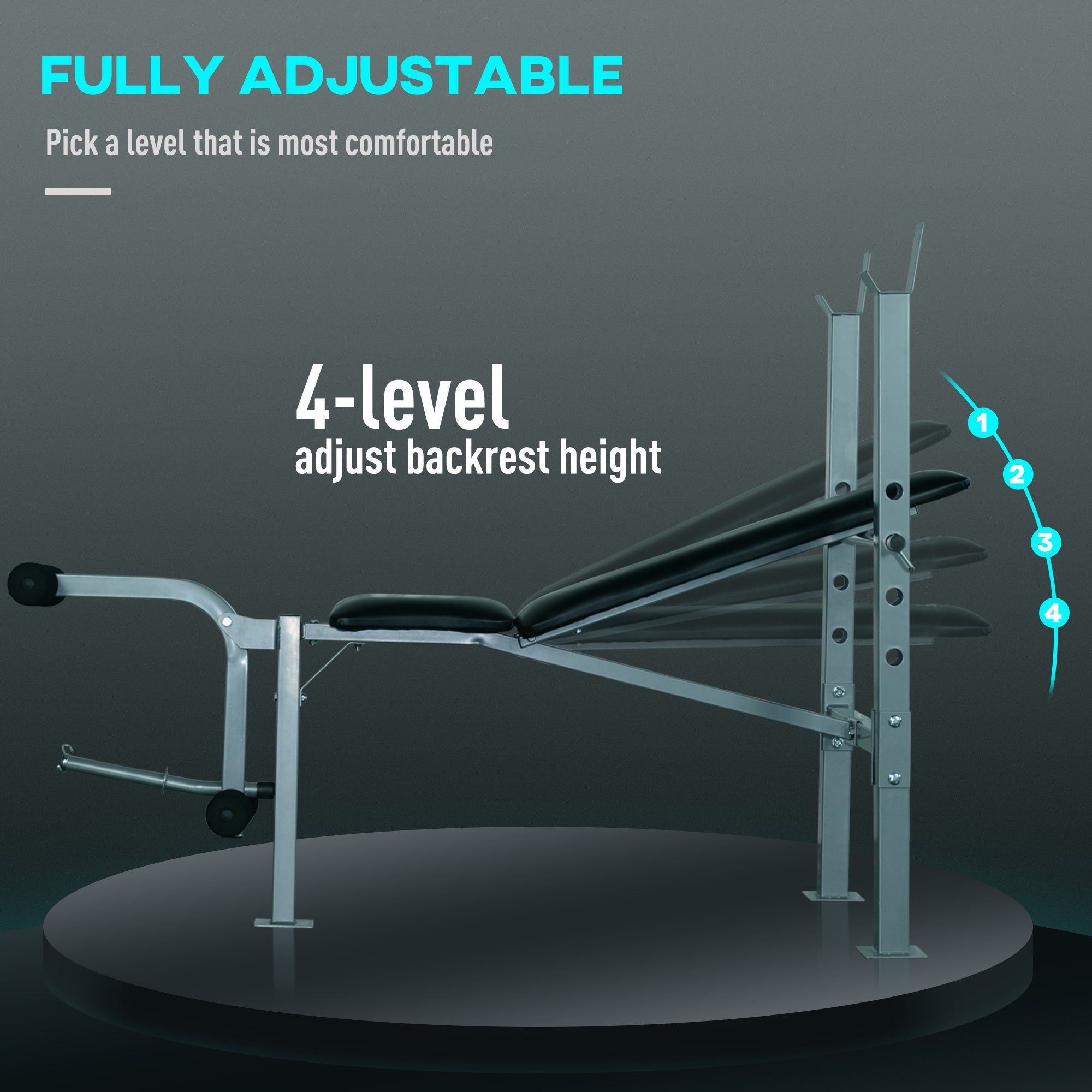 Soozier Incline Decline Adjustable Fitness Exercise Olympic Weight Lifting Bench with Leg Extension 