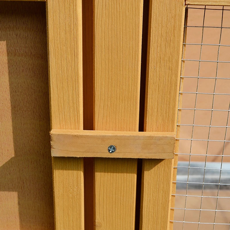 Wooden Rabbit Hutch, Indoor Outdoor Bunny Cage with Slide-Out Tray and Openable Roof, Small Animal Cage
