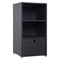 Outsunny Wicker Rattan Towel Valet Organizer Poolside 2 Shelf 1 Drawer Storage