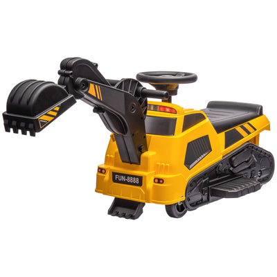 Aosom 6V Electric Ride On Tractor 3 in 1 Excavator Bulldozer Road Roller Battery Powered Kids Construction Toy 