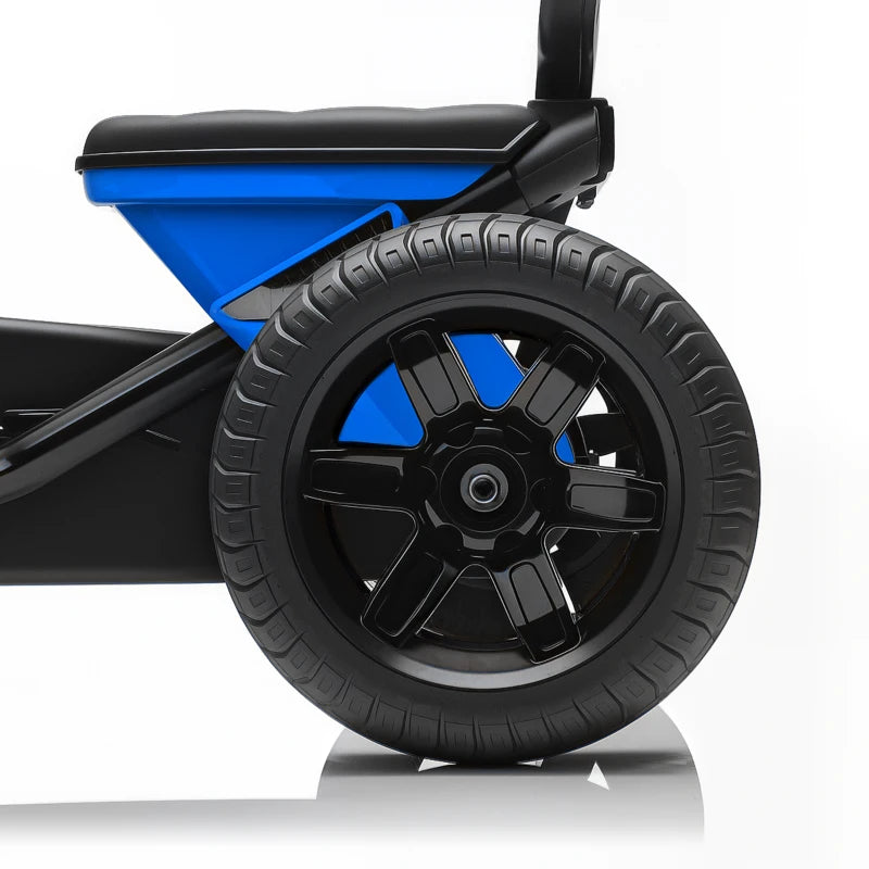 Qaba Pedal Go Kart for Kids 2-5 Years Old with Silent EVA Wheels, Metal Frame, Blue