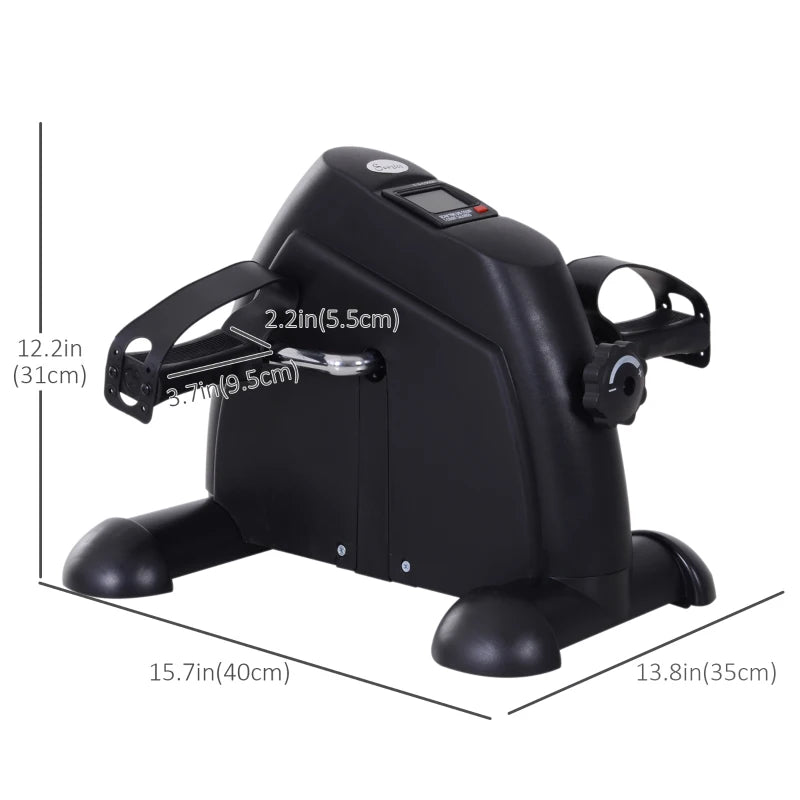 Soozier Portable Mini Pedal Exercise Bike Indoor Cycle Fitness Arm Leg w/ LCD Display, Black