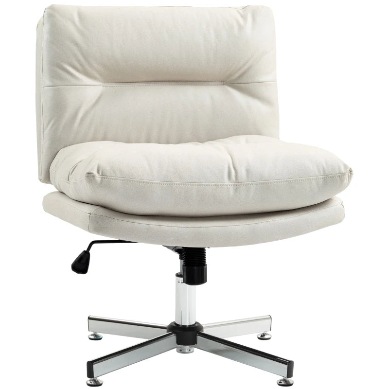 Armless Office Chair, Criss Cross Chair with Adjustable Height & Tilt Function for Home Office, Study, Light Grey