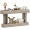 63 Inch Long Console Table, Vintage Narrow Entryway Table with Storage Shelf for Living Room and Hallway, Light Brown