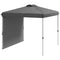 8 x 8 ft Pop Up Canopy with 1 Sidewall, Carry Bag and 4 Sand Bags, Height Adjustable Instant Sun Shelter, Dark Grey