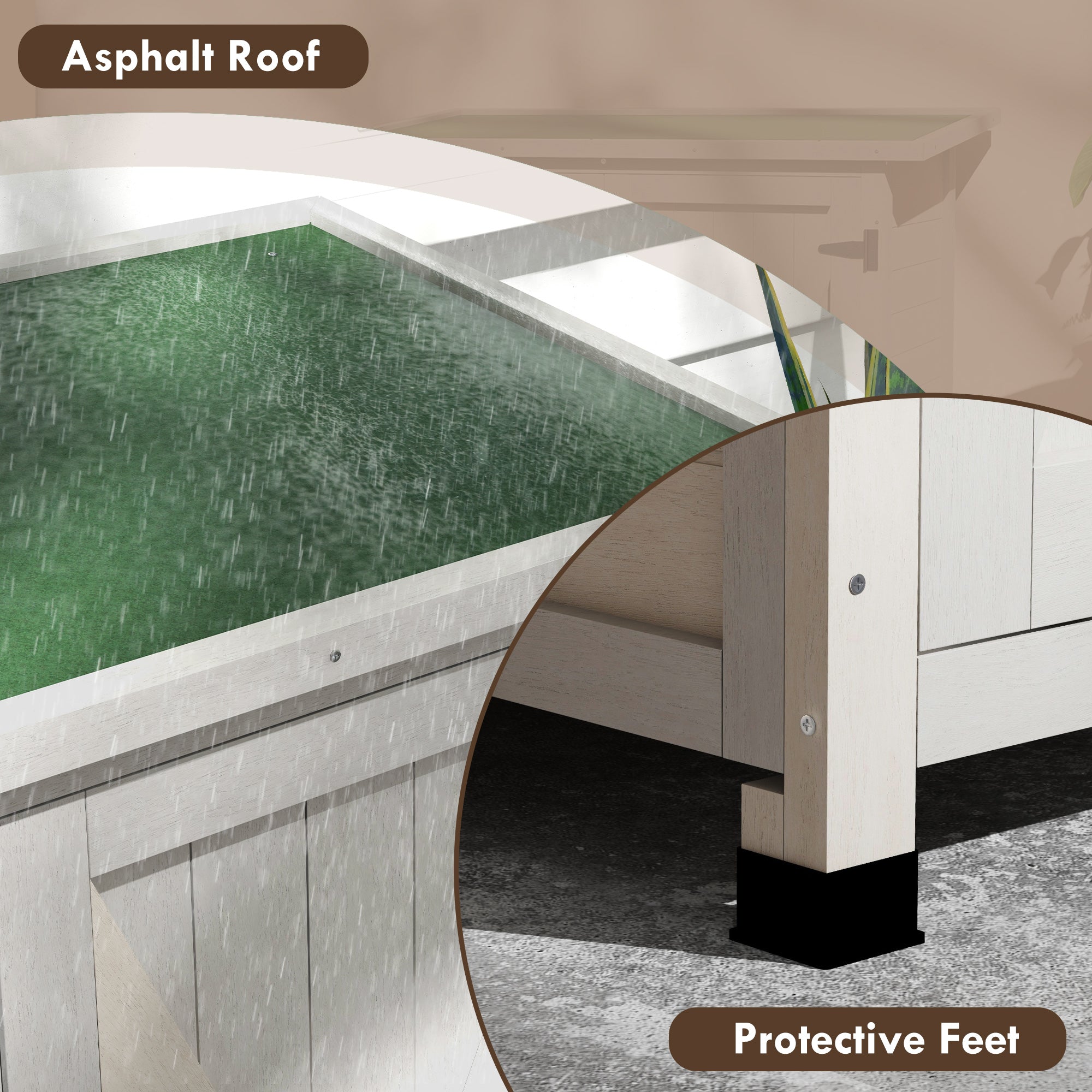 Outsunny Wooden Garden Storage Shed Fir Tool Cabinet Organizer with Asphalt Roof and Double Door for Outside, Garden and Yard 