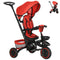 Aosom 6-in-1 Toddler Tricycle, Kids Trike with Rotatable Seat, Adjustable Push Handle, Safety Harness, Detachable Canopy, Red