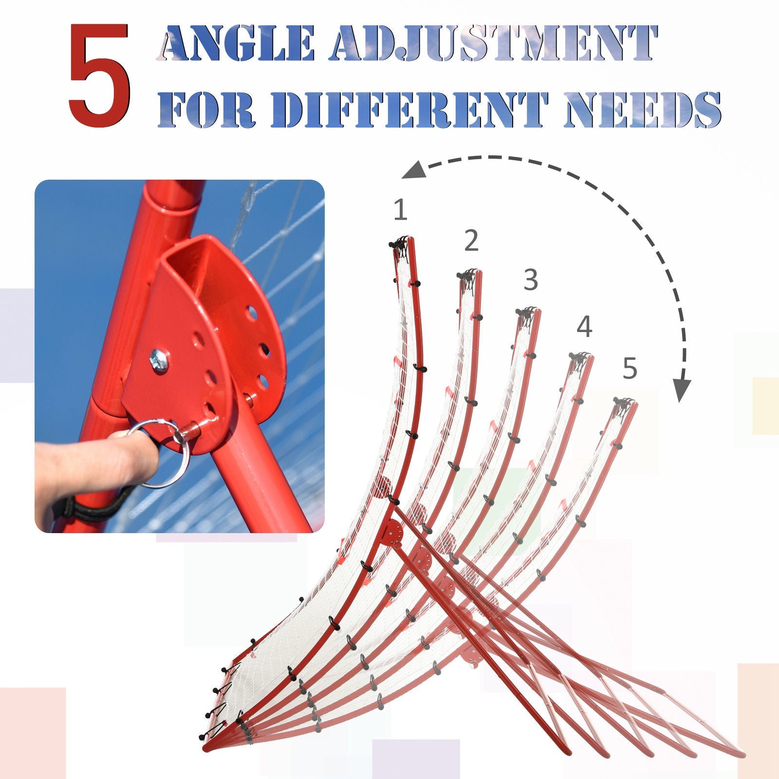 Soozier Adjustable Rebounder Goal for Baseball Football Basketball Volleyball 5 Angles Daily Training 