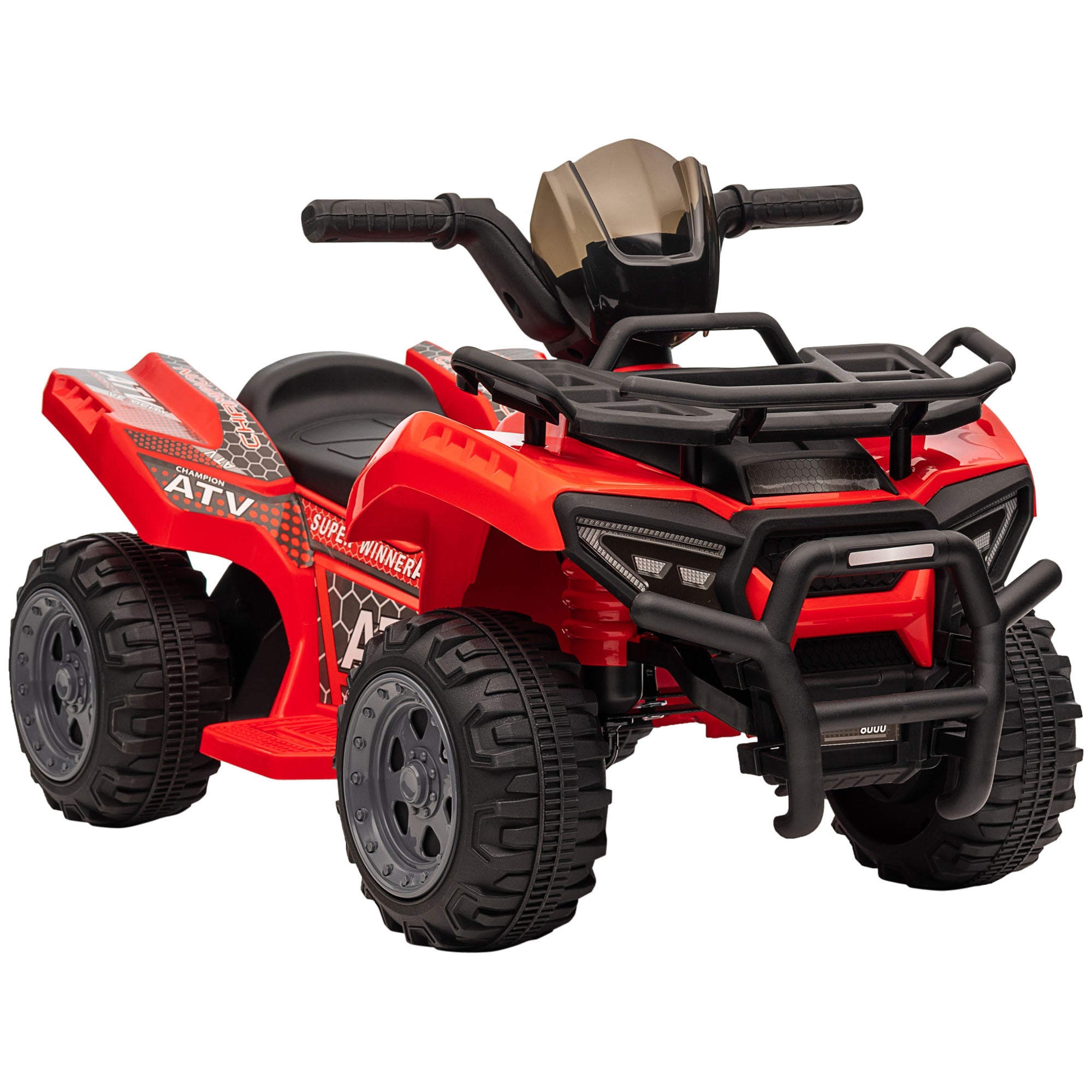 Aosom Ride-On ATV: 6V Battery Powered, Quad Bike, Headlights, For 18-36 Months, Red, Toddler Ride-On 