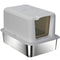Stainless Steel Cat Litter Box w/ Removable Lid & Scoop, for Small to Large Cats, Easy to Clean, Grey