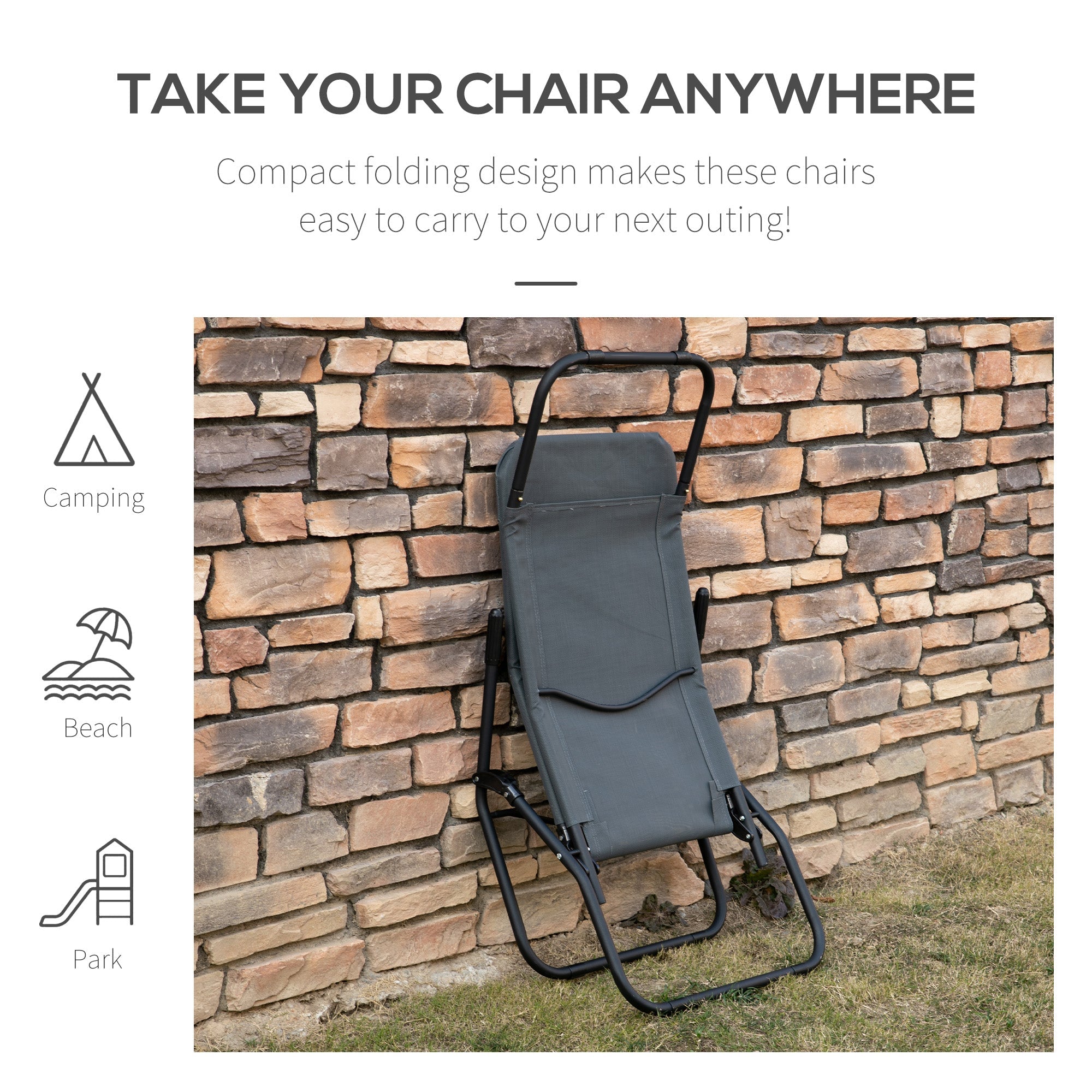 Outsunny Mesh Tranquility: Zero Gravity Lounge Chair Recliners, Folding Rocking Chair, Outdoor Chaise Lounge for Beach, Poolside, Grey 