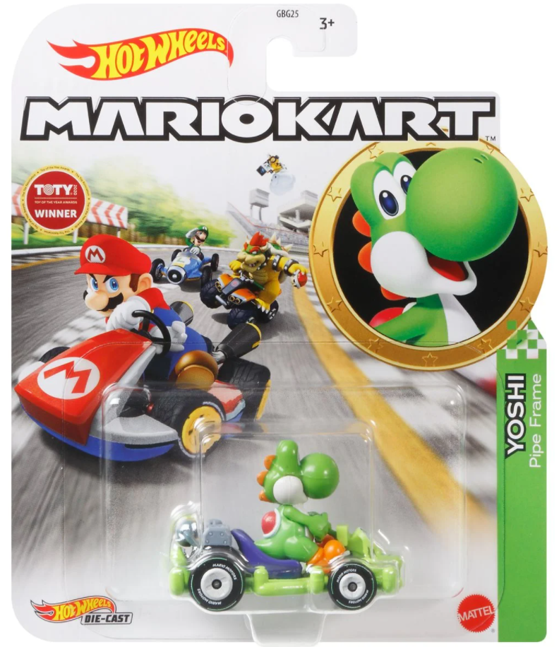 Hot Wheels Die-Cast 1/64 Mario Kart - Yoshi Pipe Frame 