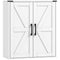 Bathroom Wall Cabinet, Wall Mounted Medicine Cabinet with Barn Doors and Adjustable Shelves, Over The Toilet, White