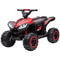 Aosom Kids 4 Wheeler Quad Bike ATV Music MP3 Headlights Speed Control Electric Rechargeable Battery Powered Ride On Toy 3-5 Years Red