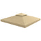 Outsunny Beige 9.8' Square 2-Tier Gazebo Replacement Canopy - Elegant Outdoor Garden Sun Shelter Top Cover