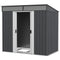 Outsunny 6.5x4FT Metal Shed - Galvanized, Lockable Storage with Sliding Doors & Vents in Grey, Ideal for Garden Tools