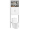 Over The Toilet Storage Cabinet, Freestanding 4-Tier Bathroom Organizer with Adjustable Shelf and 2 Doors, White