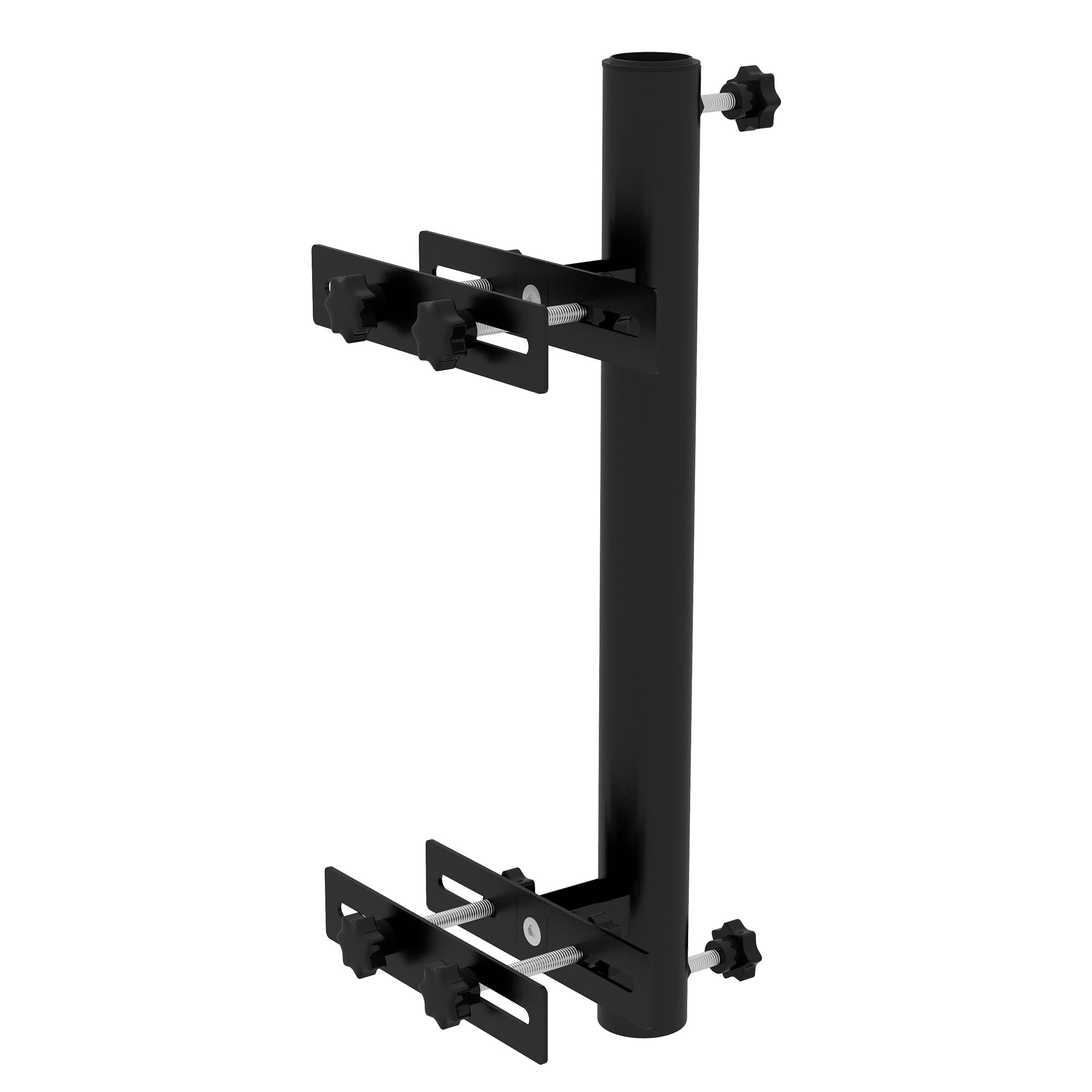 Outsunny Patio Umbrella Holder Stand for Deck Railing, Umbrella Deck Mount Bracket with Adjustable Clamps, Black 