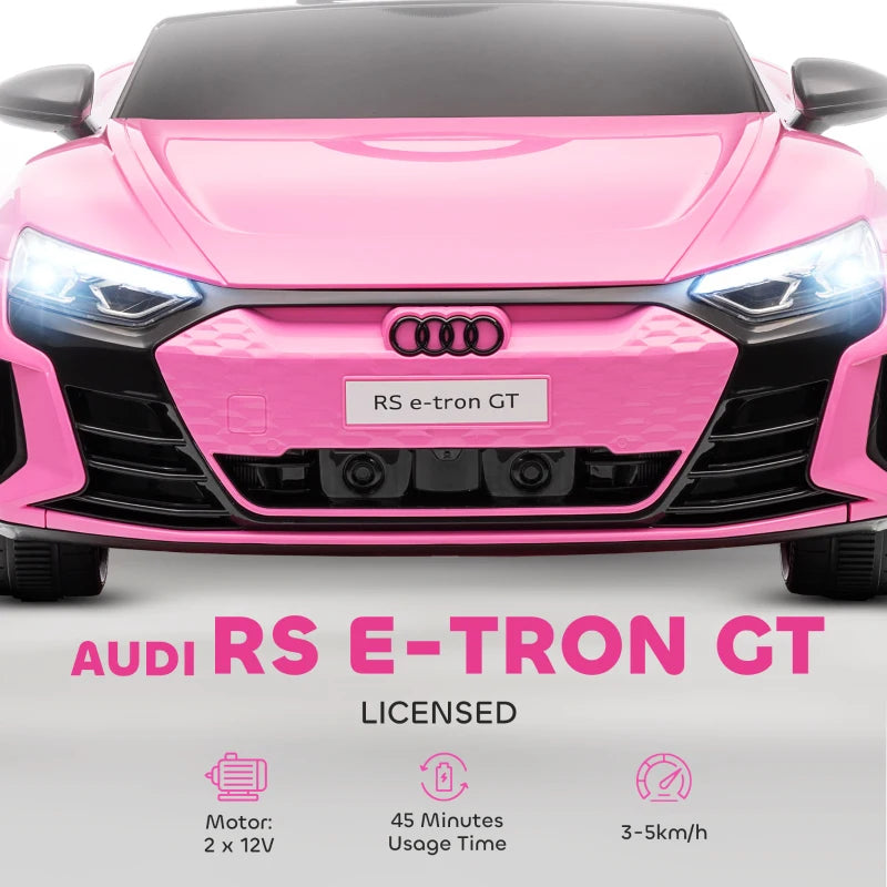 Aosom Ride-On Toy On Car with Remote Control, 12V 3.1 MPH Electric Ride for Kids w/ Suspension System, Horn Honking, Pink