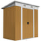 6' x 4' Outdoor Storage Shed, Metal Garden Shed with Lockable Sliding Doors and Vents, Yellow