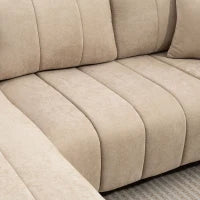 L-Shaped 4-Seater Sectional Sofa with Reversible Chaise, Spring Cushions & 2 Pillows