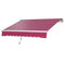 Outsunny 8x6.5 Manual Retractable Awning with LED, Aluminum Sunshade for Patio & Window, UV Protection, Wine Red