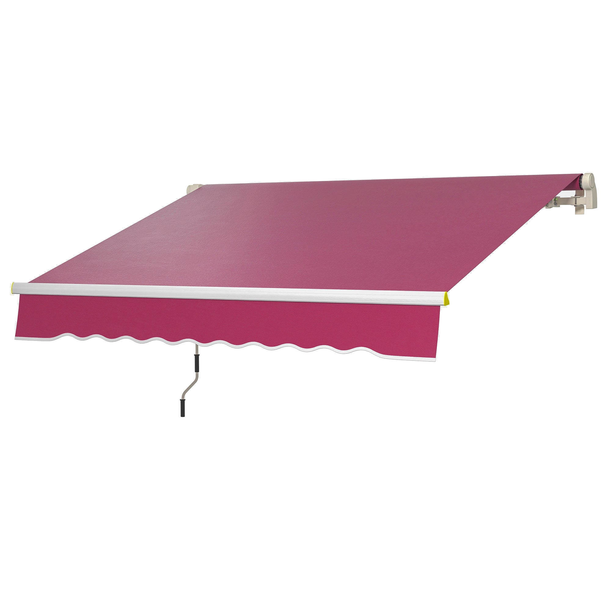 Outsunny 8x6.5 Manual Retractable Awning with LED, Aluminum Sunshade for Patio & Window, UV Protection, Wine Red 