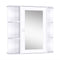 HOMCOM White Over Toilet Cabinet: Wall Mounted Bathroom Storage with Mirrored Door for Medicine & Accessories