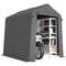 7.5' x 6.2' Portable Shed, Waterproof Bike Tent with Roll-up Zipper Door, Vent and Galvanised Metal Frame, Dark Grey