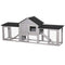 Large Rabbit Hutch Wood Bunny Cage Outdoor Guinea Pig House with Double Runs Slide Out Tray Ramps