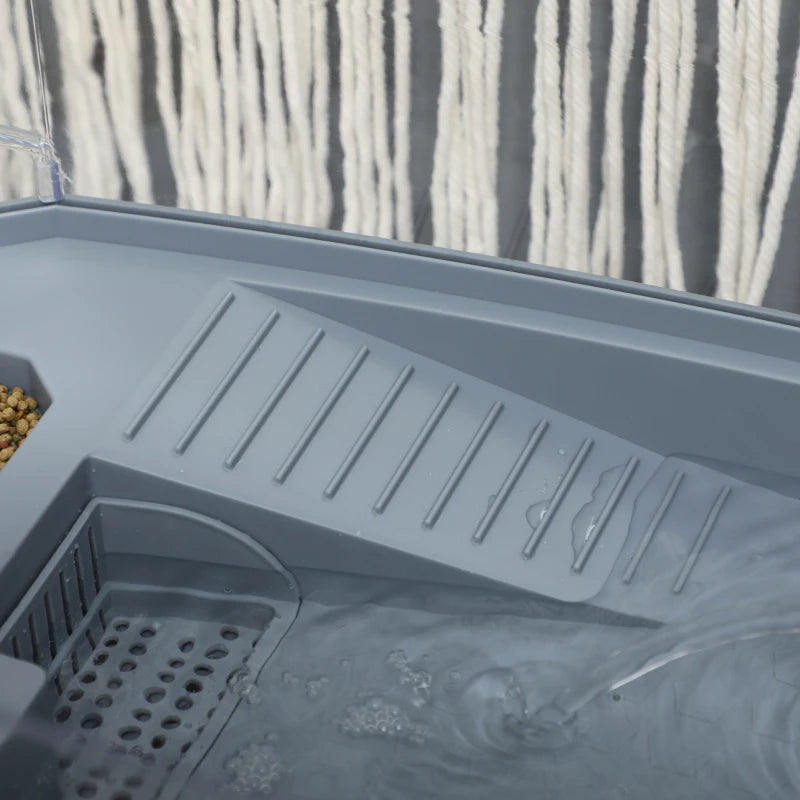 Turtle Tank Kit, Turtle Aquarium with Basking Platform, Water Pump, Filter Layer Design, Reptile Habitat