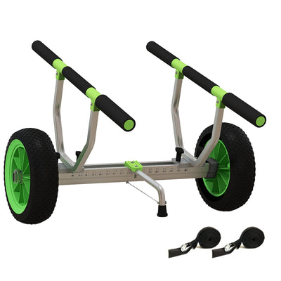 Soozier Kayak Cart Dolly with Adjustable Width and Flat-Free Wheels, Aluminum Frame, for Kayaks, Canoes, Paddleboards 