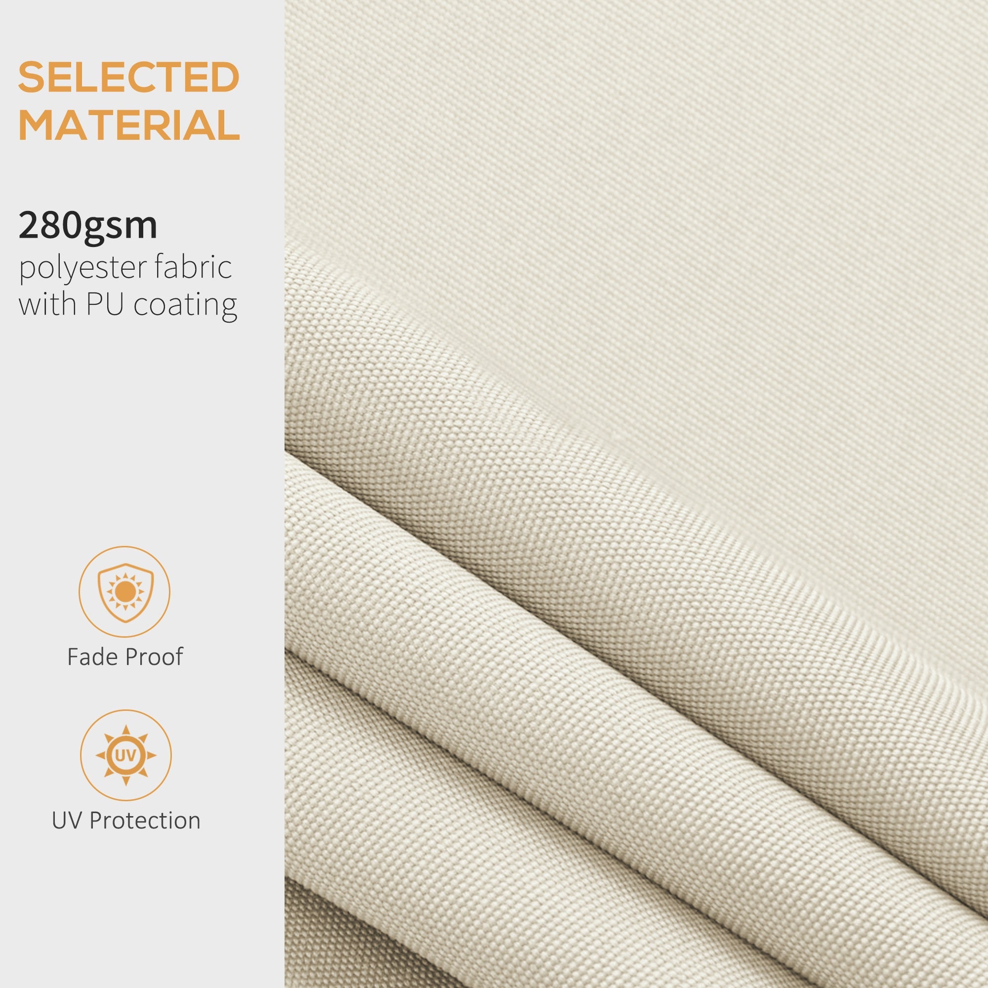 Outsunny Retractable Awning Canopy: 11'x8' Cream White Fabric Replacement for Outdoor UV Blocking Sunshade 