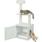 Cat Tree with Litter Box Enclosure, Sisal Covered Scratching Posts, Large Platform, Bed for Indoor Cats, White