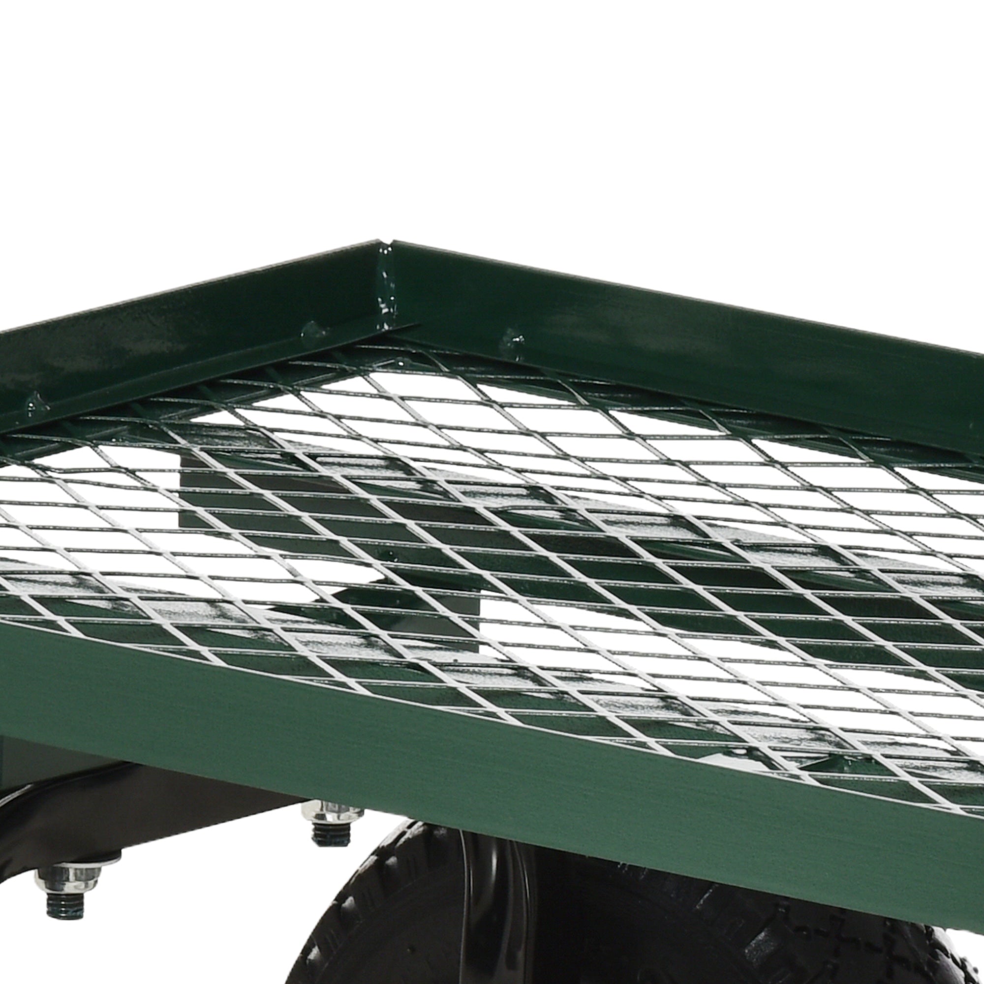 Outsunny Heavy Duty Garden Wagon Cart with 10" Wheels, 330 lbs Capacity, for Garden, Beach, Lawn, Black 